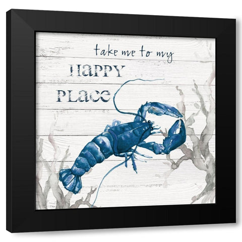 Happy Place Black Modern Wood Framed Art Print by Robinson, Carol