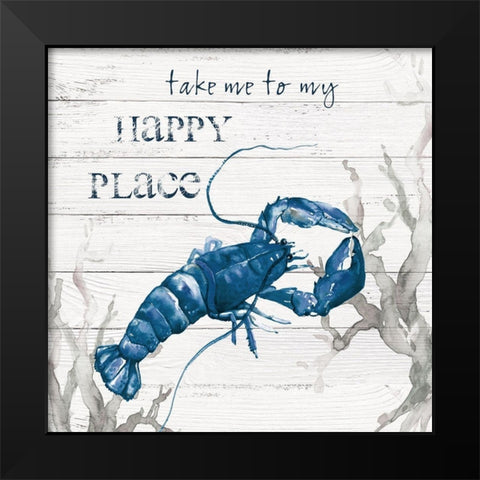 Happy Place Black Modern Wood Framed Art Print by Robinson, Carol