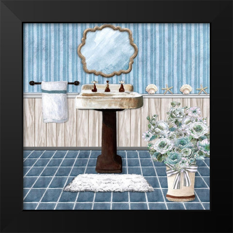 Teal Sink Black Modern Wood Framed Art Print by Robinson, Carol