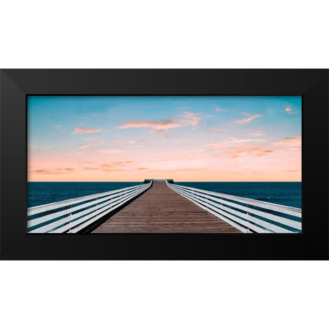 West Coast Sunset Black Modern Wood Framed Art Print by Carpentieri, Natalie