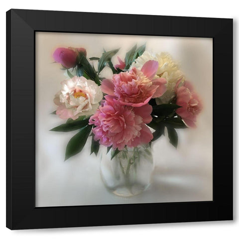 Peony Magic II Black Modern Wood Framed Art Print by Nan