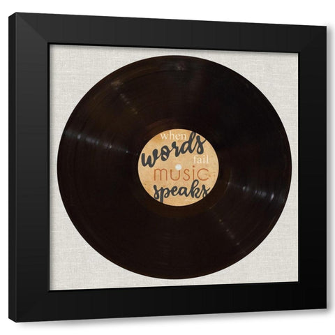 Music Speaks Black Modern Wood Framed Art Print with Double Matting by Craven, Katrina