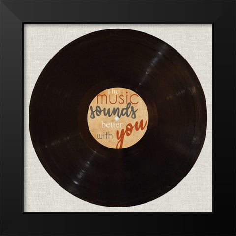 Music Sounds Black Modern Wood Framed Art Print by Craven, Katrina