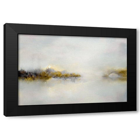 Saffron Sunrise Black Modern Wood Framed Art Print with Double Matting by Nan