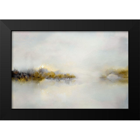 Saffron Sunrise Black Modern Wood Framed Art Print by Nan