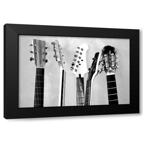 Guitar Head II Black Modern Wood Framed Art Print by Craven, Katrina