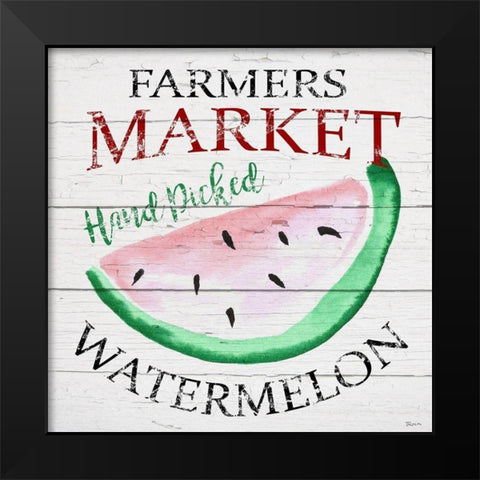 Farmers Market Watermelon Black Modern Wood Framed Art Print by Craven, Katrina