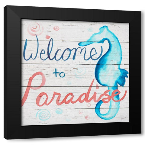 Welcome to Paradise Black Modern Wood Framed Art Print by Craven, Katrina