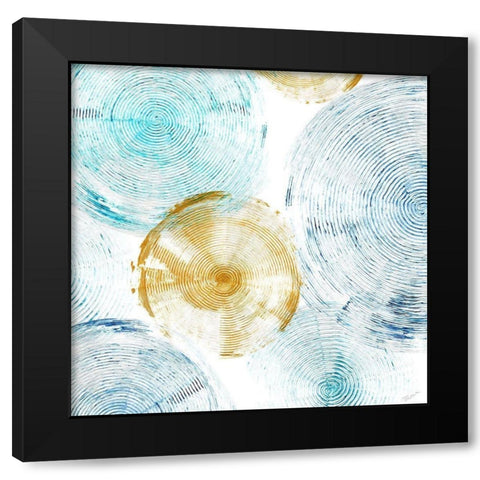 Circle Honey Blues I Black Modern Wood Framed Art Print by Craven, Katrina