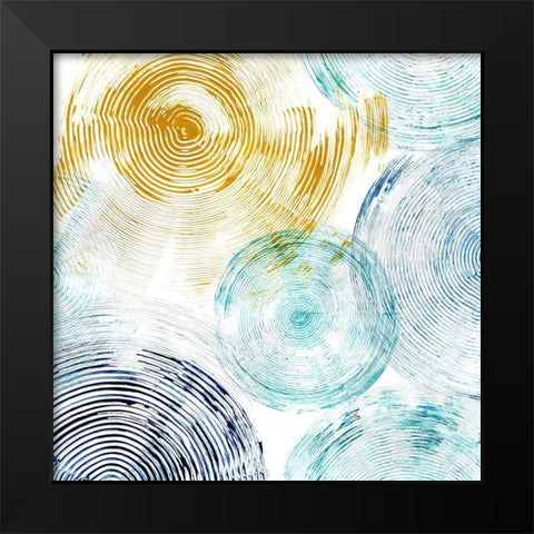 Circle Honey Blues II Black Modern Wood Framed Art Print by Craven, Katrina