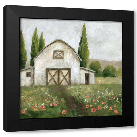 Country Barn I Black Modern Wood Framed Art Print with Double Matting by Nan