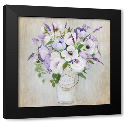 Lovely Lavender Black Modern Wood Framed Art Print with Double Matting by Tava Studios