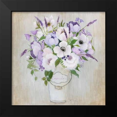 Lovely Lavender Black Modern Wood Framed Art Print by Tava Studios