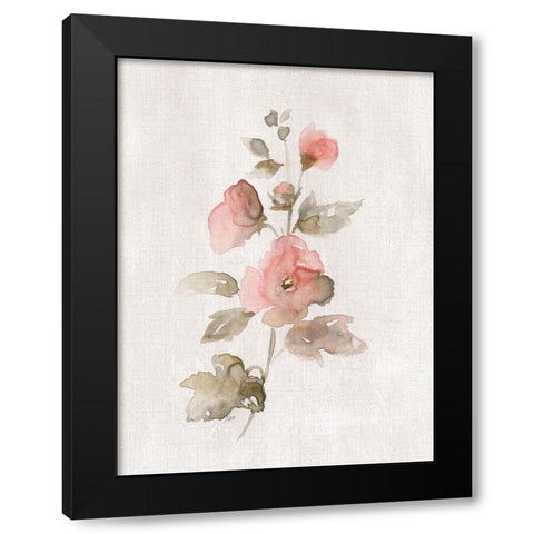 Blushing Sweetly I Black Modern Wood Framed Art Print by Nan