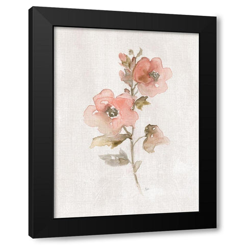 Blushing Sweetly II Black Modern Wood Framed Art Print with Double Matting by Nan