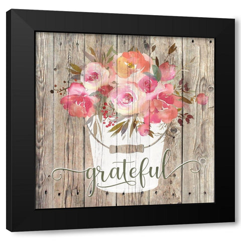 Grateful Bouquet Black Modern Wood Framed Art Print by Donovan, Kelly