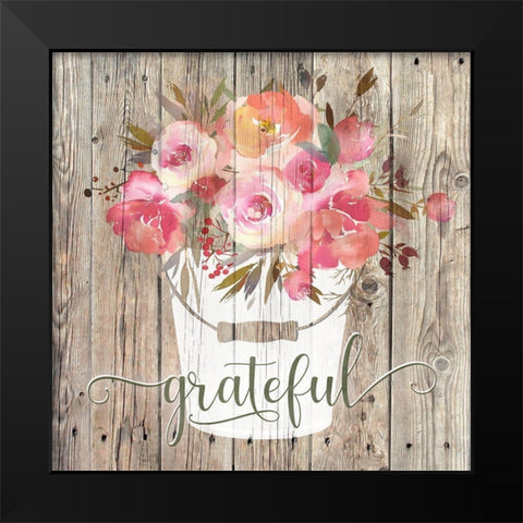 Grateful Bouquet Black Modern Wood Framed Art Print by Donovan, Kelly