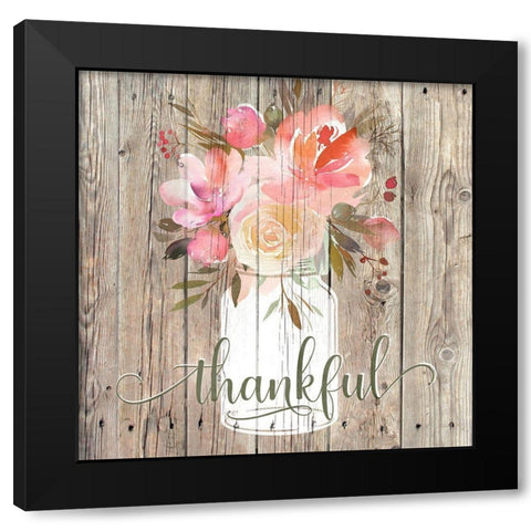 Thankful Bouquet Black Modern Wood Framed Art Print by Donovan, Kelly