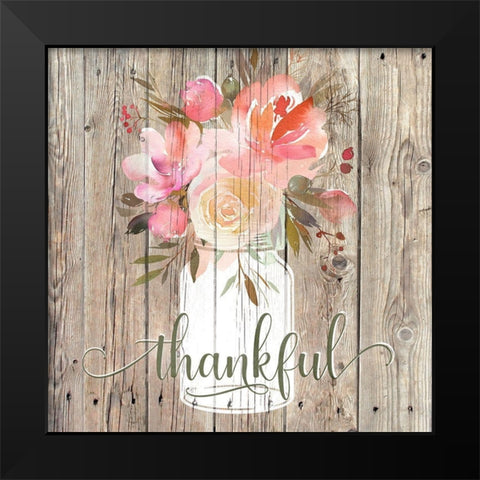 Thankful Bouquet Black Modern Wood Framed Art Print by Donovan, Kelly