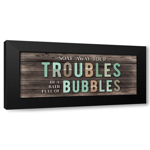 Troubles Bubbles Black Modern Wood Framed Art Print with Double Matting by CAD Designs