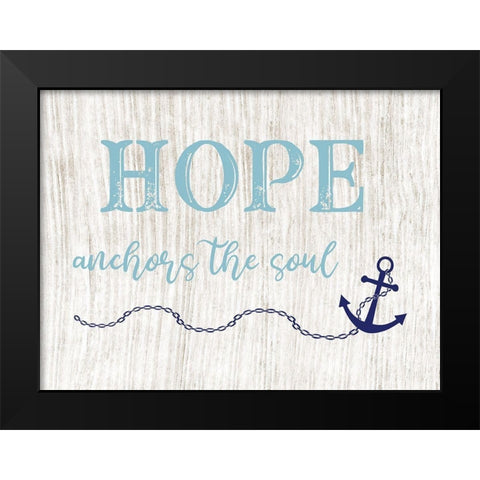Hope Anchors Black Modern Wood Framed Art Print by CAD Designs