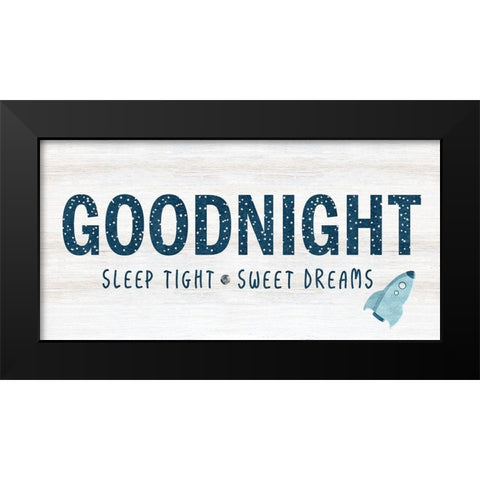 Sleep Tight Sweet Dreams Black Modern Wood Framed Art Print by Carpentieri, Natalie