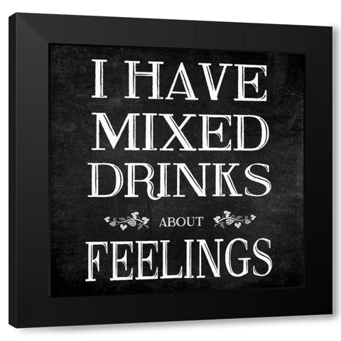 Mixed Drinks Black Modern Wood Framed Art Print by CAD Designs