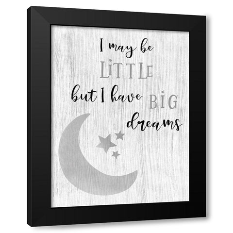 Big Dreams Black Modern Wood Framed Art Print by CAD Designs