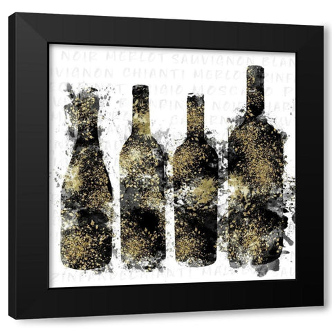 Splash of Wine I Black Modern Wood Framed Art Print by Carpentieri, Natalie