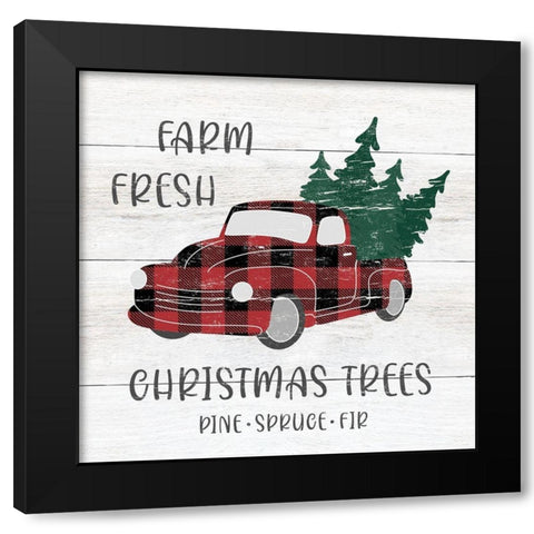 Farm Fresh Holidays Black Modern Wood Framed Art Print by CAD Designs