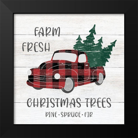 Farm Fresh Holidays Black Modern Wood Framed Art Print by CAD Designs