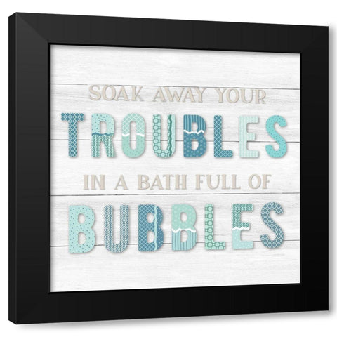 Bubble Bath II Black Modern Wood Framed Art Print with Double Matting by CAD Designs