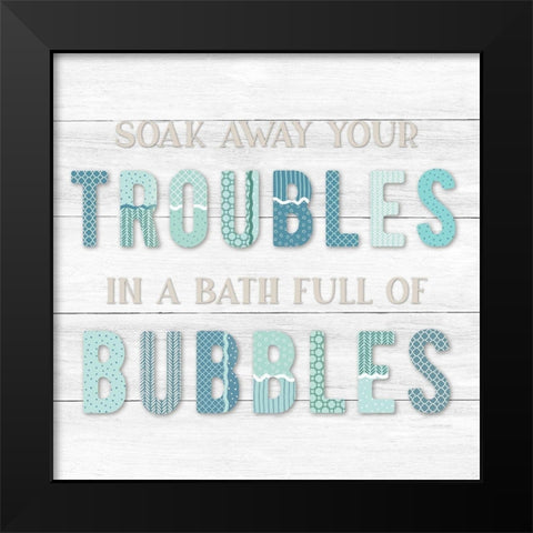 Bubble Bath II Black Modern Wood Framed Art Print by CAD Designs