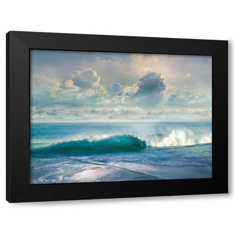 Watching the Waves Black Modern Wood Framed Art Print by Calascibetta, Mike