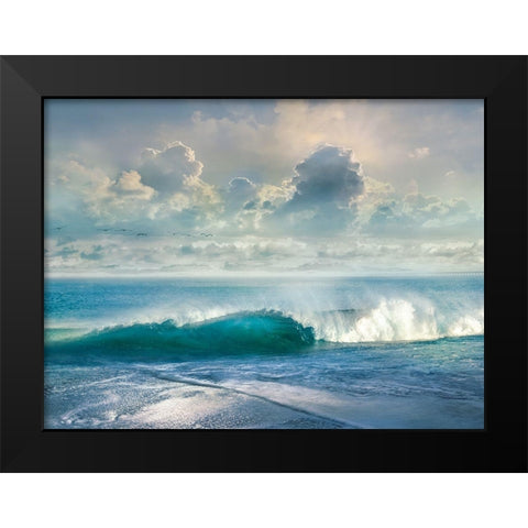 Watching the Waves Black Modern Wood Framed Art Print by Calascibetta, Mike