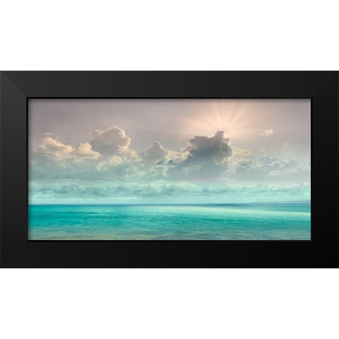 Caribbean Water Black Modern Wood Framed Art Print by Calascibetta, Mike