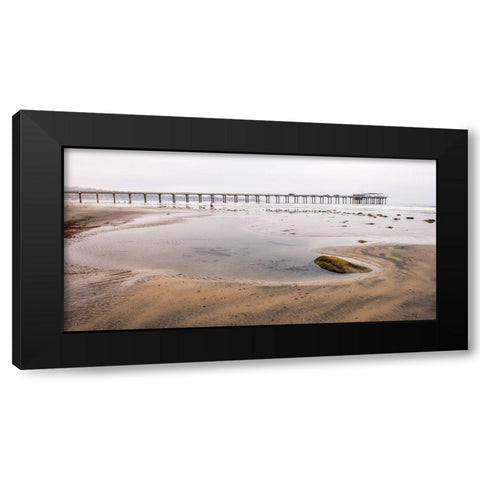 Scripps Pier Black Modern Wood Framed Art Print by Hawkins, Peter