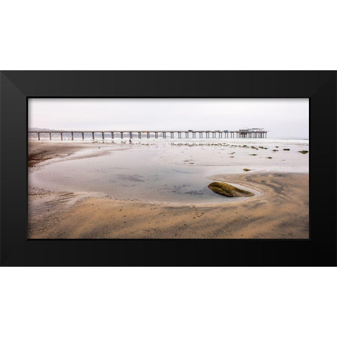 Scripps Pier Black Modern Wood Framed Art Print by Hawkins, Peter