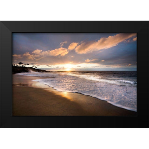 Sunset Beach Black Modern Wood Framed Art Print by Jaynes, William D.