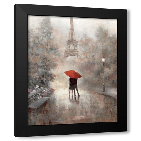 Paris in the Mist Black Modern Wood Framed Art Print with Double Matting by Chiu, T.C.