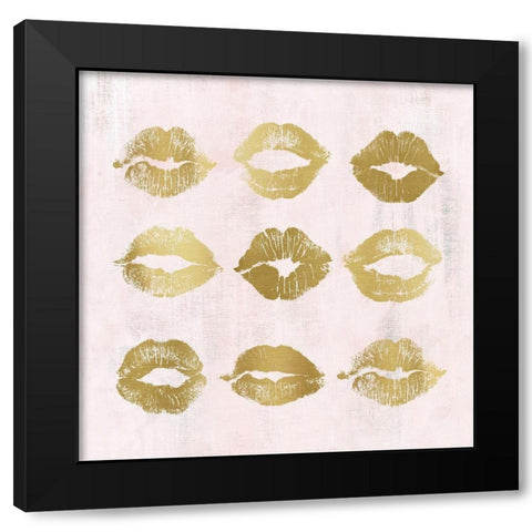 Hot Lips II Black Modern Wood Framed Art Print with Double Matting by Robinson, Carol
