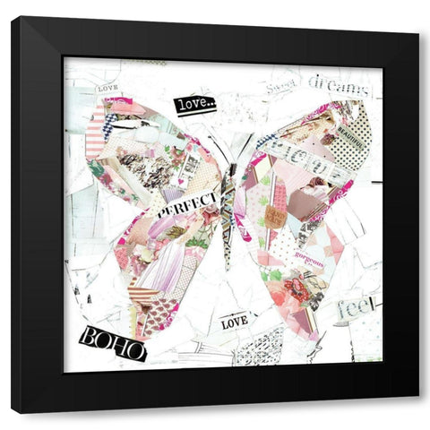Boho Butterfly Black Modern Wood Framed Art Print with Double Matting by Pope, Kate and Elizabeth