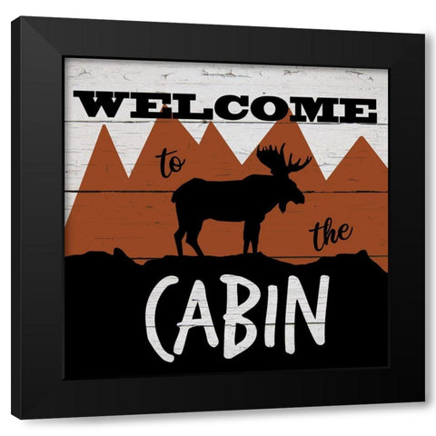 Lodge Moose Black Modern Wood Framed Art Print with Double Matting by Craven, Katrina
