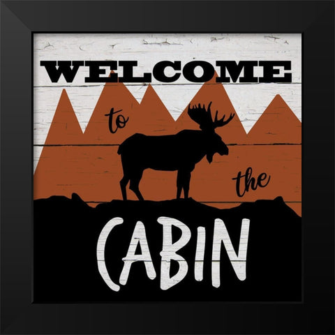 Lodge Moose Black Modern Wood Framed Art Print by Craven, Katrina