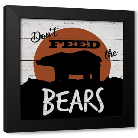 Lodge Bear Black Modern Wood Framed Art Print by Craven, Katrina