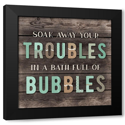 Warm Bubble Bath Black Modern Wood Framed Art Print by CAD Designs