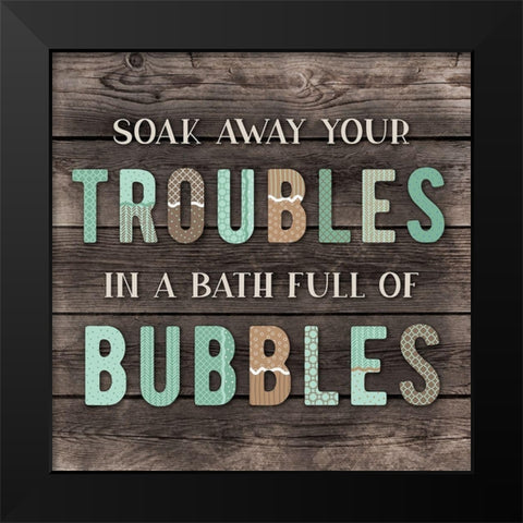 Warm Bubble Bath Black Modern Wood Framed Art Print by CAD Designs