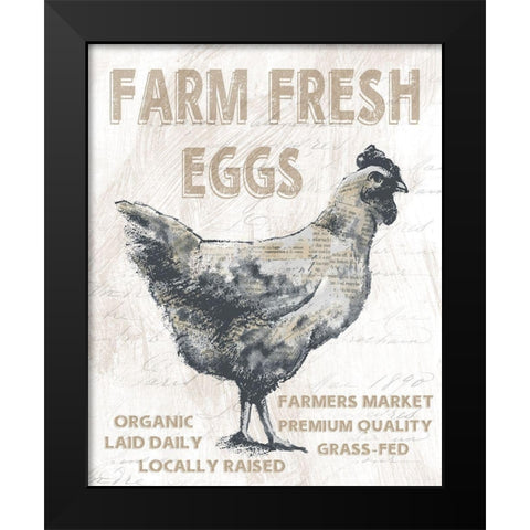 Farm Fresh Chicken Black Modern Wood Framed Art Print by Knutsen, Conrad