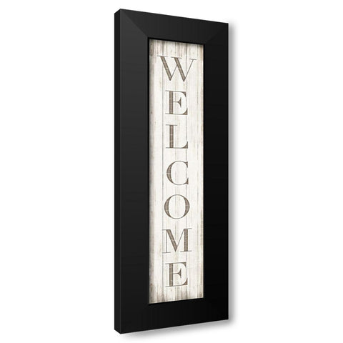 Welcome Black Modern Wood Framed Art Print with Double Matting by CAD Designs