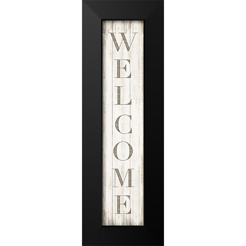 Welcome Black Modern Wood Framed Art Print by CAD Designs